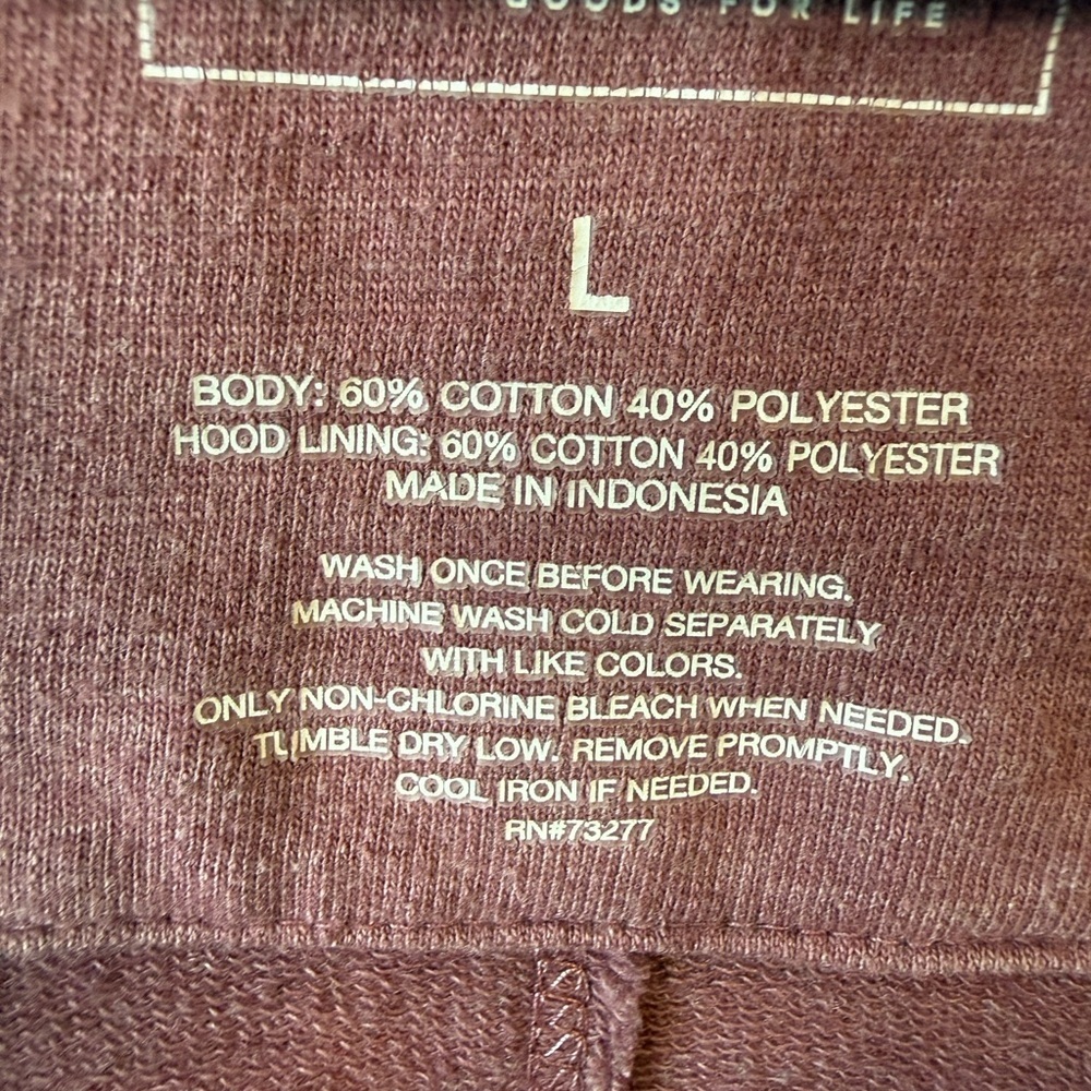 Sonoma Women’s Mauve Lightweight Hoodie Hi Low Hem Soft Casual Athleisure L - Picture 5 of 5